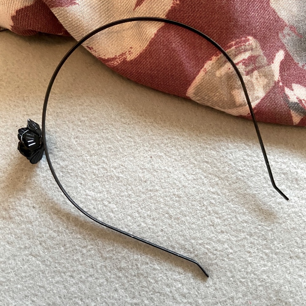 Forever 21 Black Metal Rose Headband